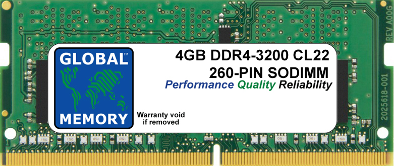 4GB DDR4 3200MHz PC4-25600 260-PIN SODIMM MEMORY RAM FOR ACER LAPTOPS/NOTEBOOKS